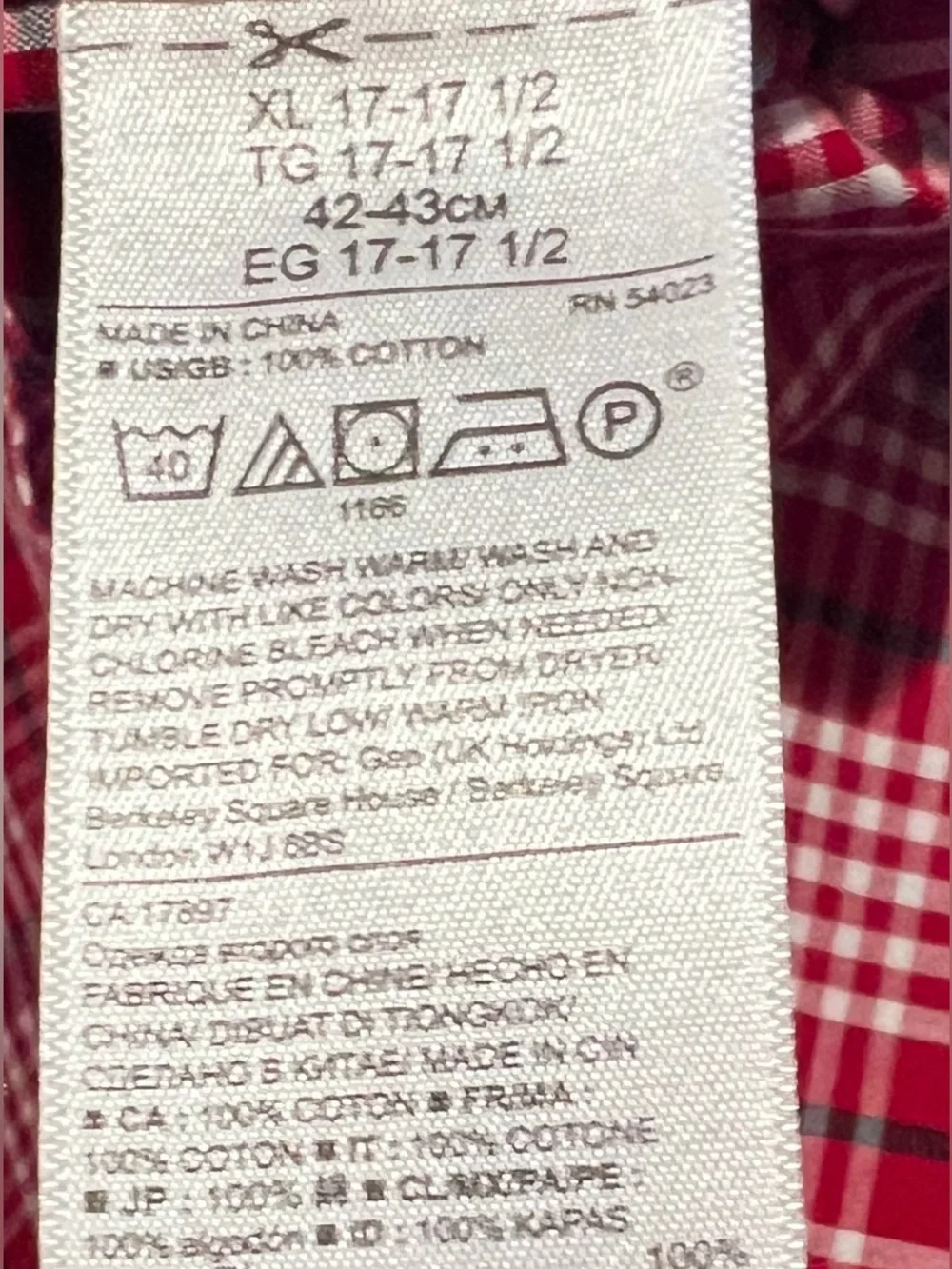 Banana Republic down plaid pattern
